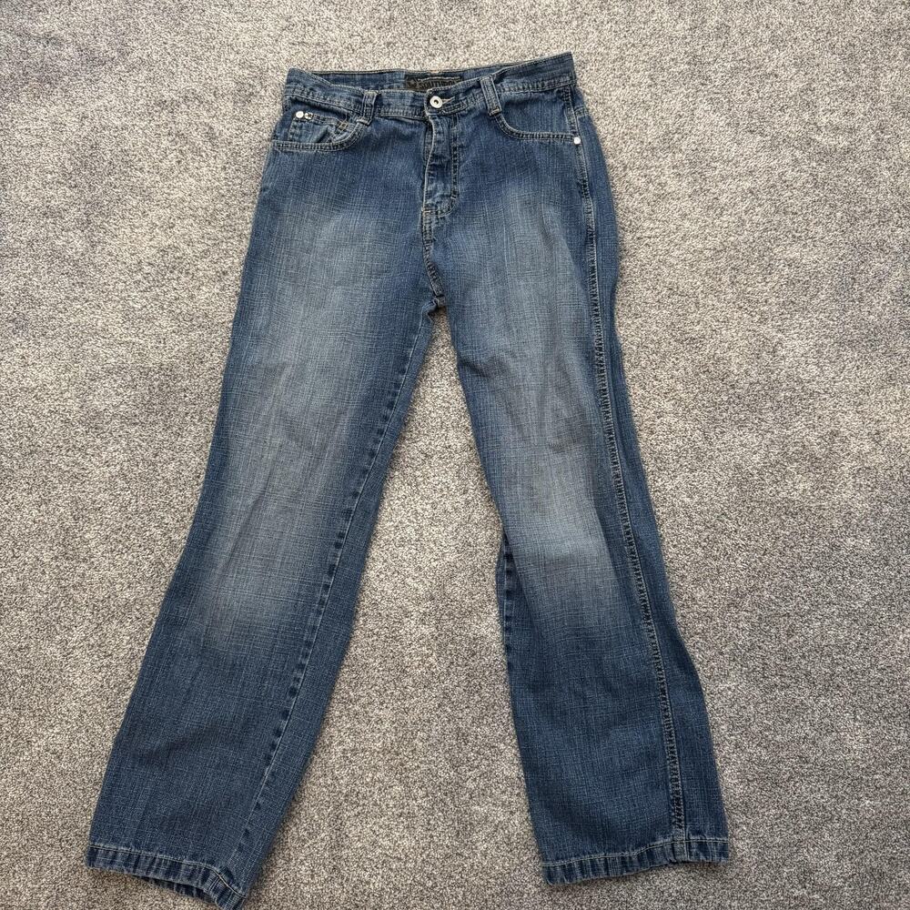 Southpole Jeans Womens 18 Blue Denim Relaxed Straight Leg Classic 100% Cotton
